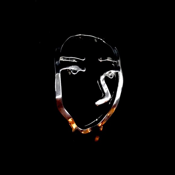 Abstract Minimalist Face Art Bracelet Cuff - Picture 1 of 10